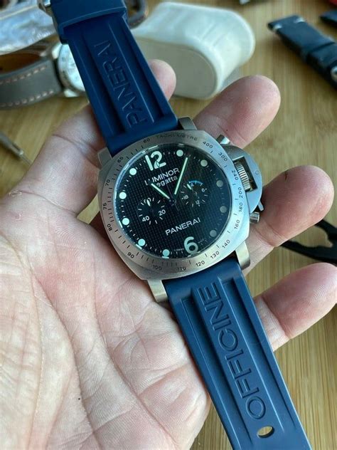 panerai dark blue rubber strap|aftermarket panerai watch straps.